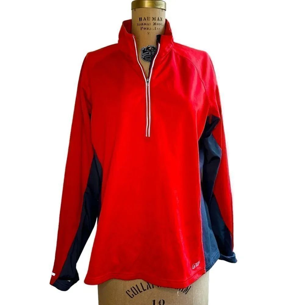 EMS orange gray 1/4 zip tech wick long sleeve pullover size women’s extra large